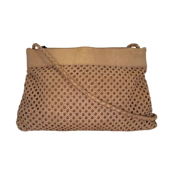 HOBO Woven Leather Crossbody Bag With Braided Strap & Back Pocket - Picture 1 of 11